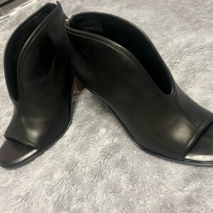 Vince Camuto Sleek Black Open-Toe Heeled Boots
